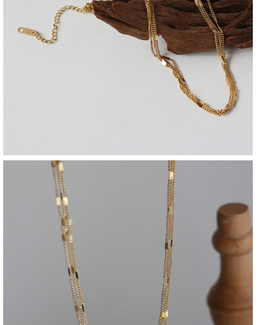 Fashion Gold Color Titanium Steel Gold-plated Geometric Chain Necklace,Necklaces