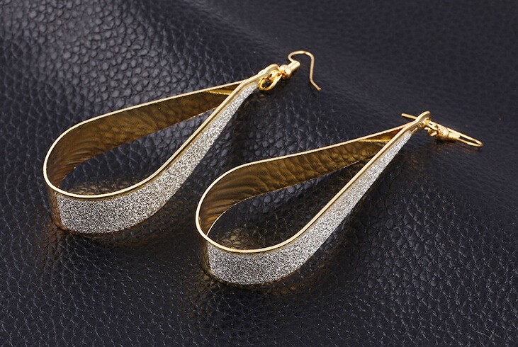 Fashion Gold Color Alloy Frosted Drop Earrings,Stud Earrings