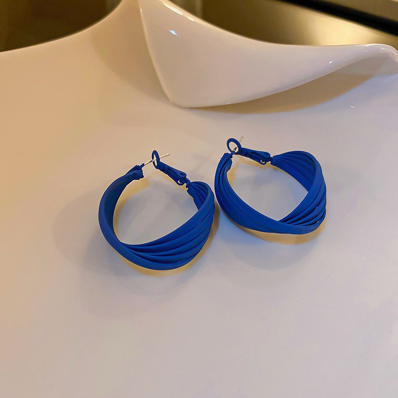 Fashion Blue Alloy Geometric Irregular Earrings,Hoop Earrings