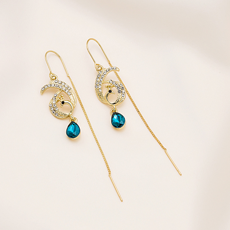 Fashion Gold Color Alloy Diamond-studded Geometric Ear Wire,Drop Earrings