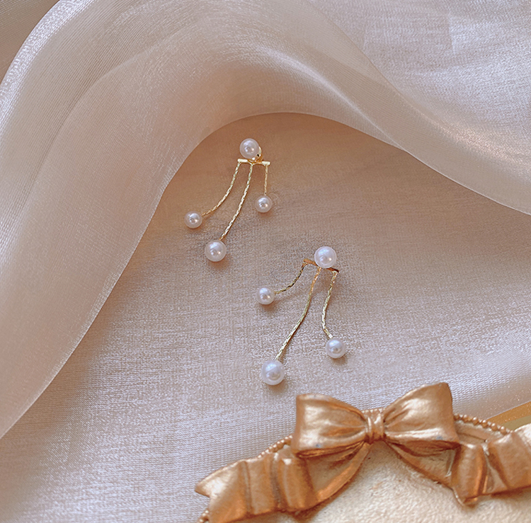 Fashion Gold Color Alloy Pearl Geometric Earrings,Drop Earrings