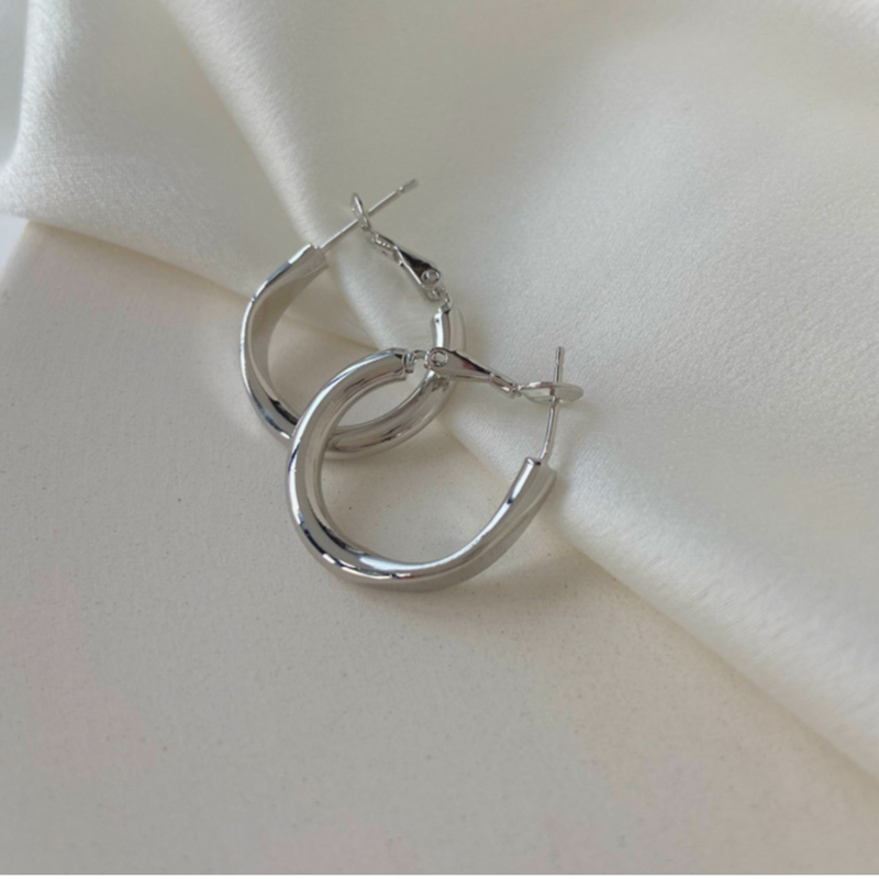 Fashion Silver Color Alloy Geometric C-shaped Earrings,Hoop Earrings