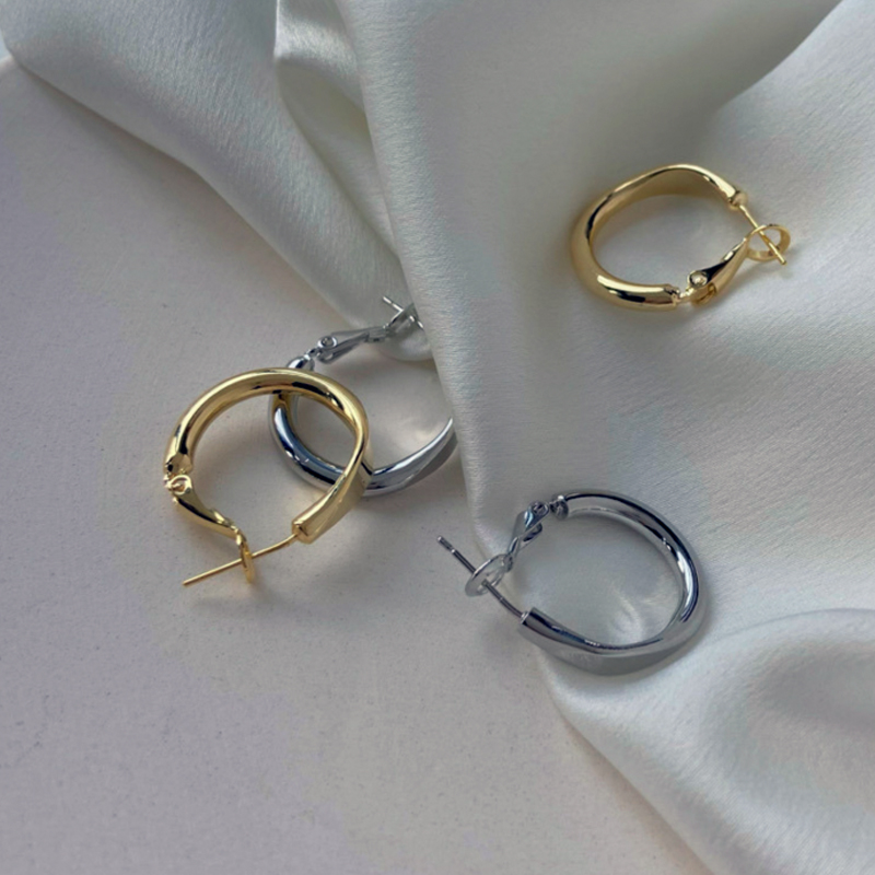 Fashion Silver Color Alloy Geometric C-shaped Earrings,Hoop Earrings