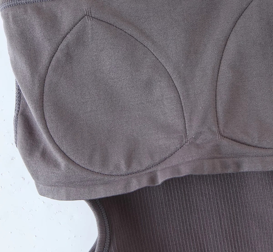 Fashion Dark Gray Threaded Cotton Halter Vest,Tank Tops & Camis