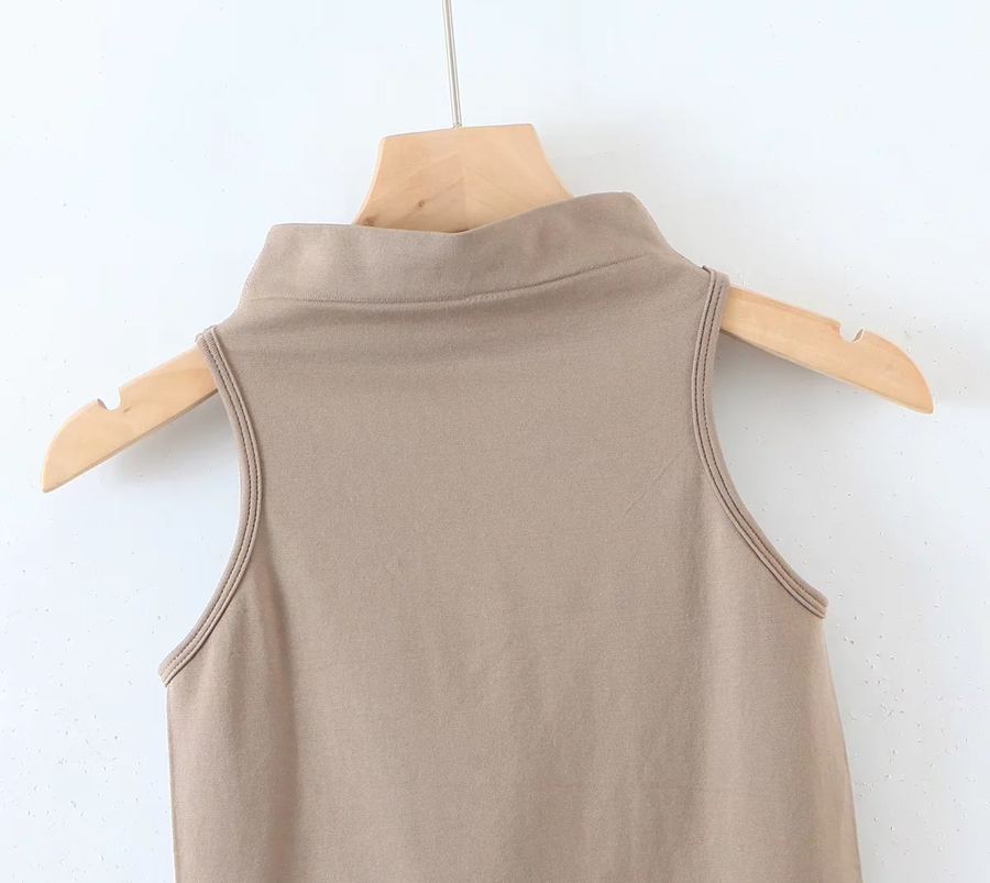 Fashion Armygreen Cotton Sleeveless Vest,Tank Tops & Camis