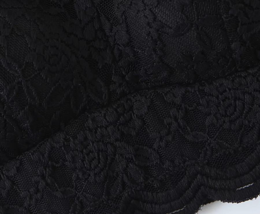 Fashion Black Geometric Lace Sling,SLEEPWEAR & UNDERWEAR
