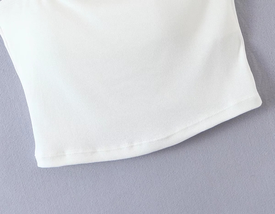 Fashion White Cotton Geometric Sling Top,SLEEPWEAR & UNDERWEAR
