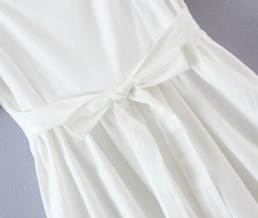 Fashion White Lace Square Neck Dress,Mini & Short Dresses