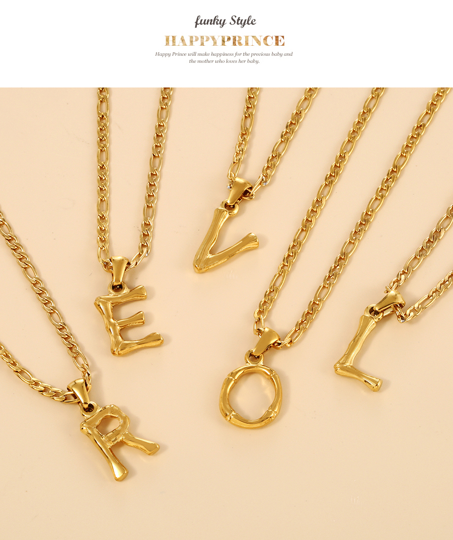 Fashion G Titanium Steel 26 Letter Pendant Necklace,Necklaces