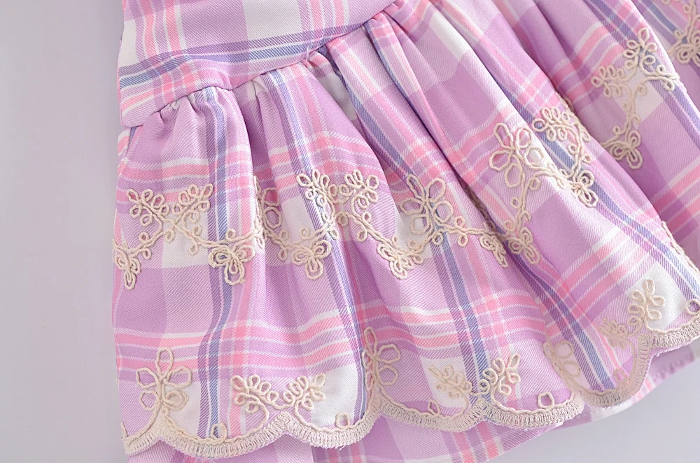 Fashion Pink Plaid Pleated Ruffle Skirt,Skirts