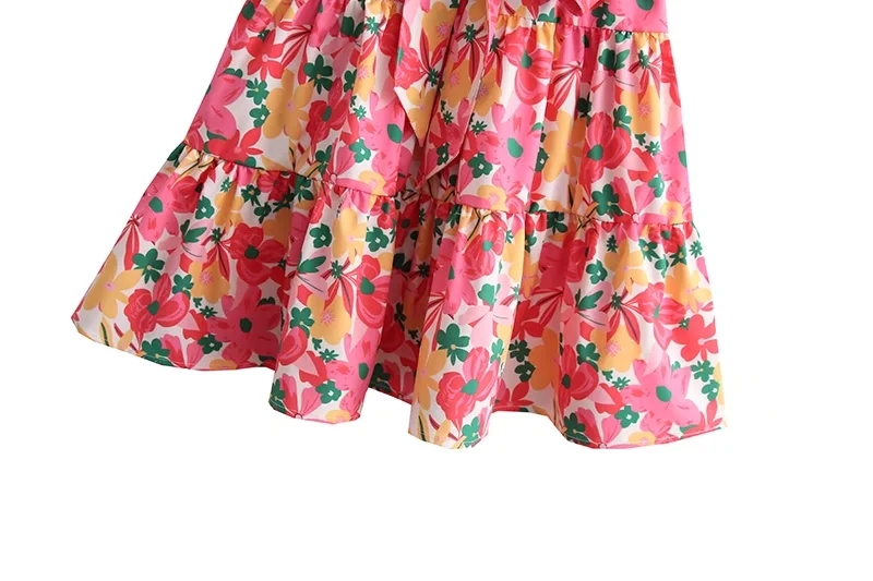 Fashion Pink Printed Sleeveless Dress,Mini & Short Dresses
