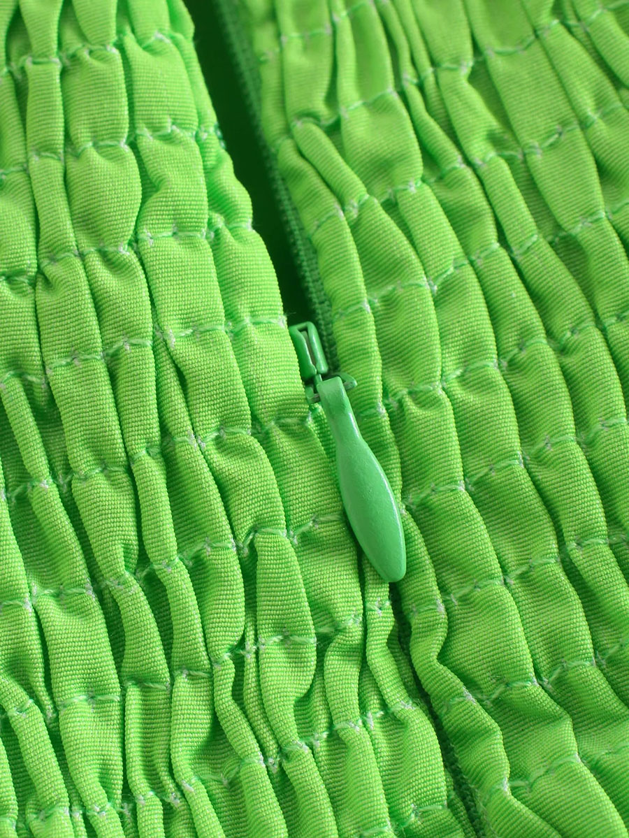 Fashion Green Geometric Lace Hem Top,Tank Tops & Camis