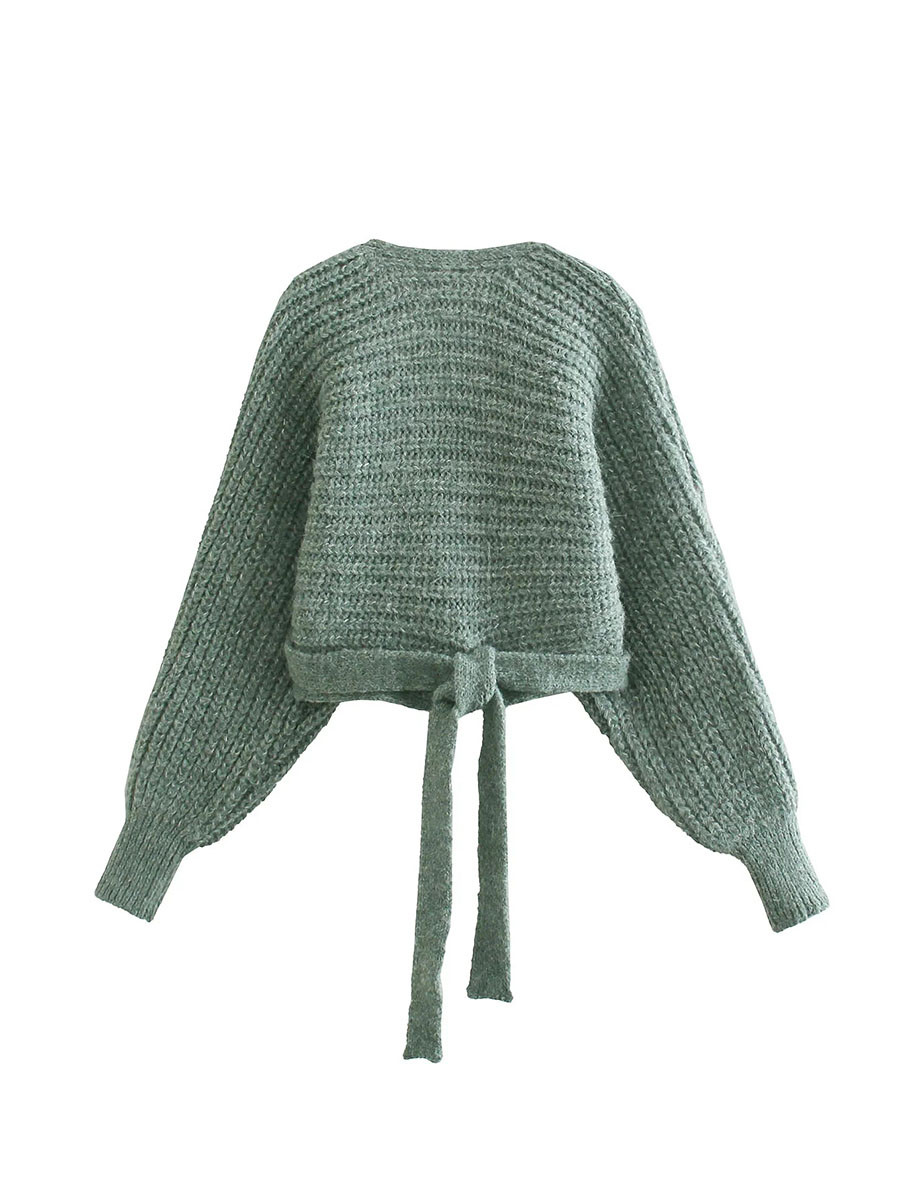 Fashion Green Knitted Double Cardigan,Sweater
