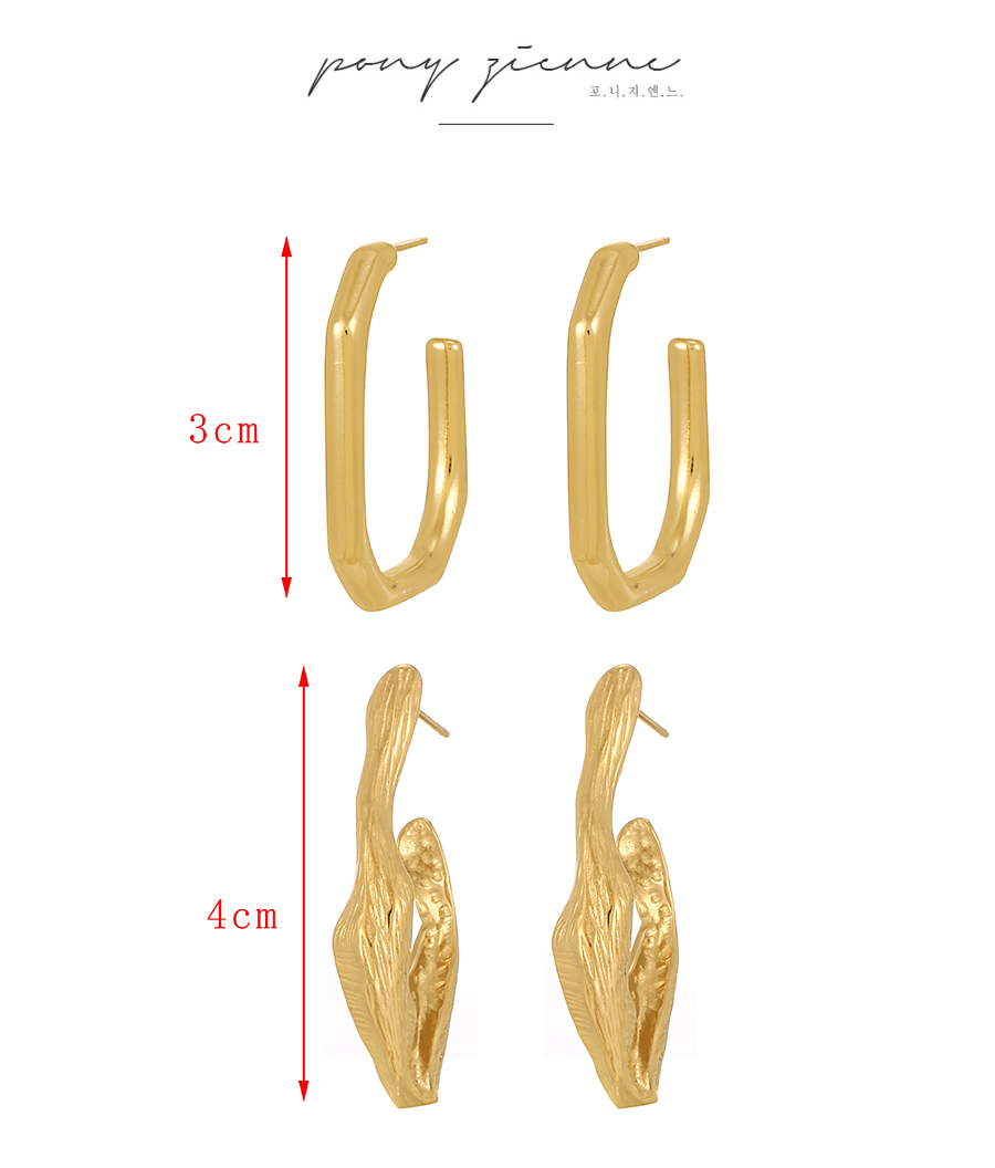 Fashion Gold Pure Copper Irregular Earrings,Earrings