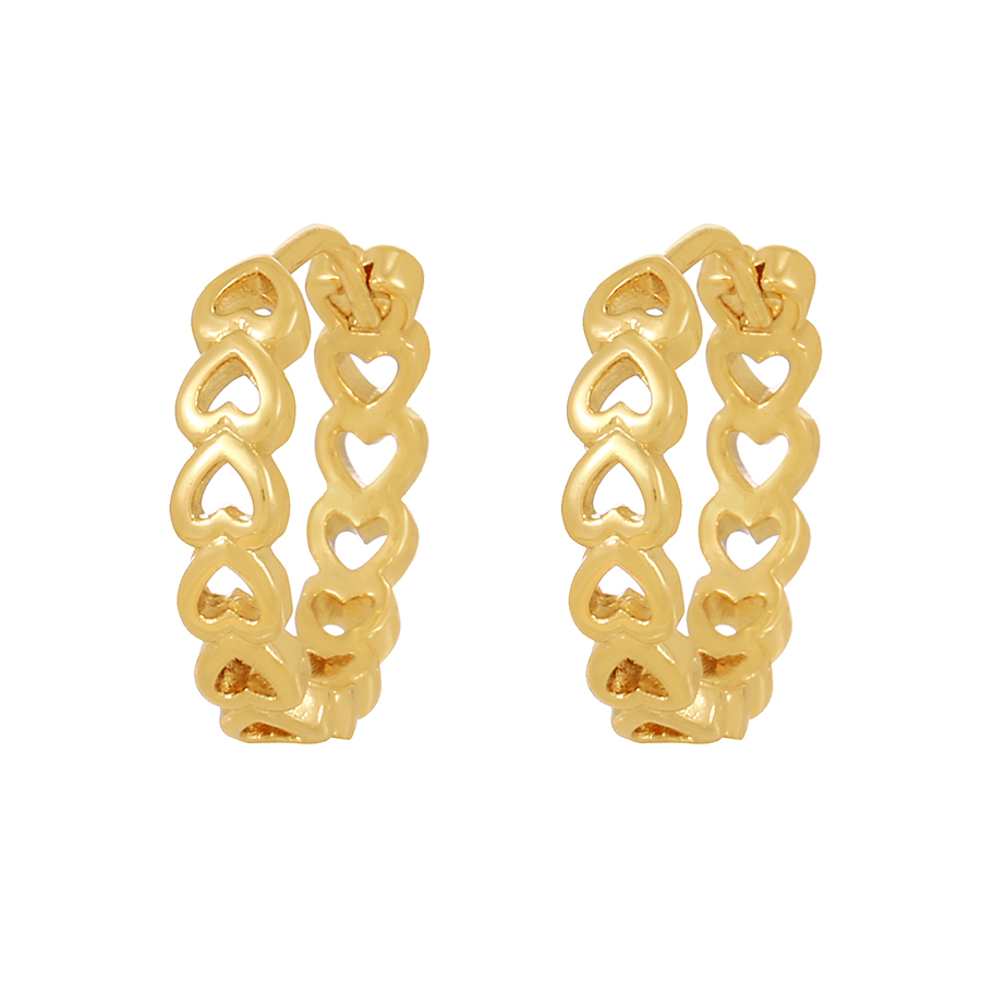 Fashion Golden-2 Copper Hollow Heart Earrings,Earrings
