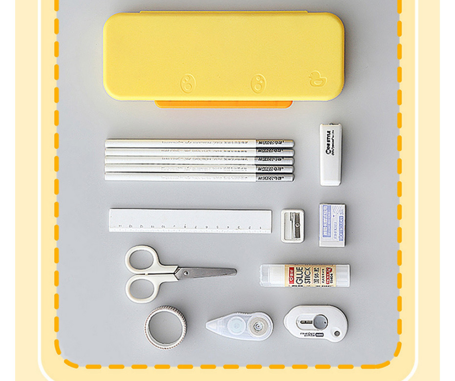 Fashion White Plastic Large-capacity Double-layer Pencil Box,Pencil Case/Paper Bags