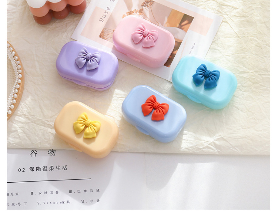 Fashion Pink Bow Plastic Bowknot Portable Contact Lens Case,Contact Lens Box