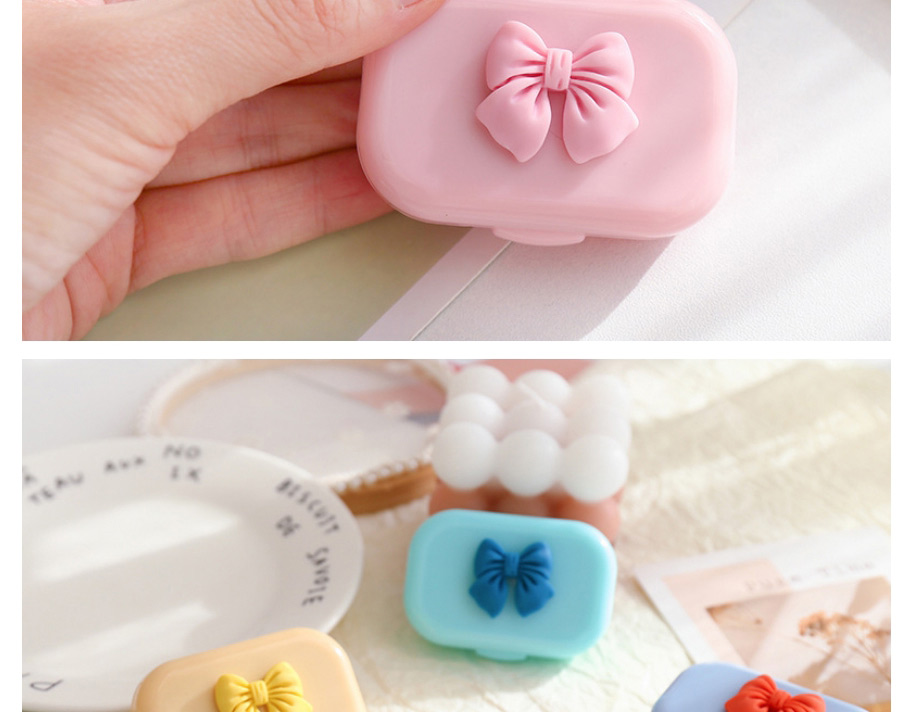 Fashion Yellow Bow Plastic Bowknot Portable Contact Lens Case,Contact Lens Box