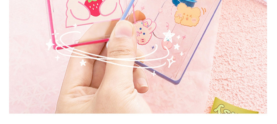 Fashion Blue Bear Plastic Cartoon Transparent Card Sleeve Protective Sleeve,Other Creative Stationery