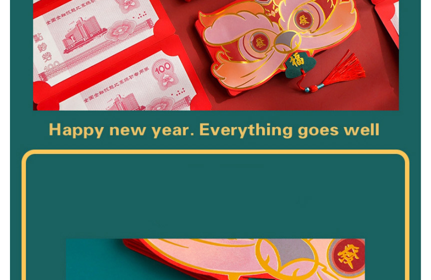 Fashion All Things Win 10 Layers Of Folding Geometric Year Of The Tiger Folding Red Packet,Festival & Party Supplies