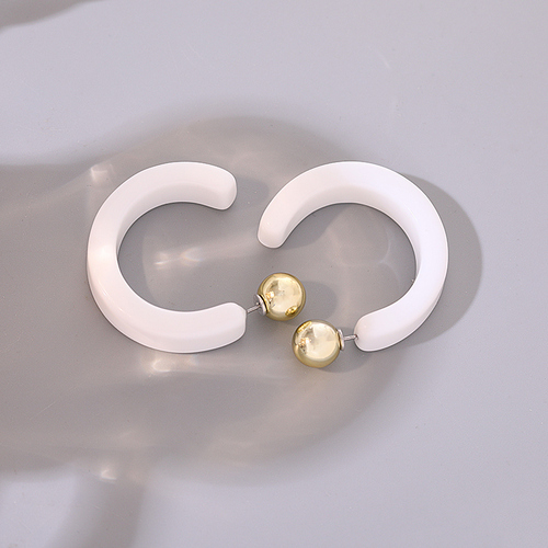 Fashion White Alloy Geometric C-shaped Earrings,Hoop Earrings