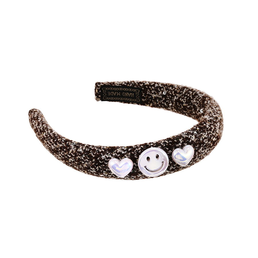 Fashion Black Woolen Imitation Pearl Smiley Love Headband,Head Band