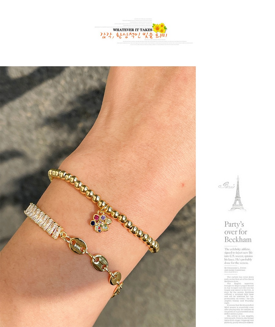 Fashion Gold Copper Inlaid Zirconium Bear Paw Necklace,Necklaces