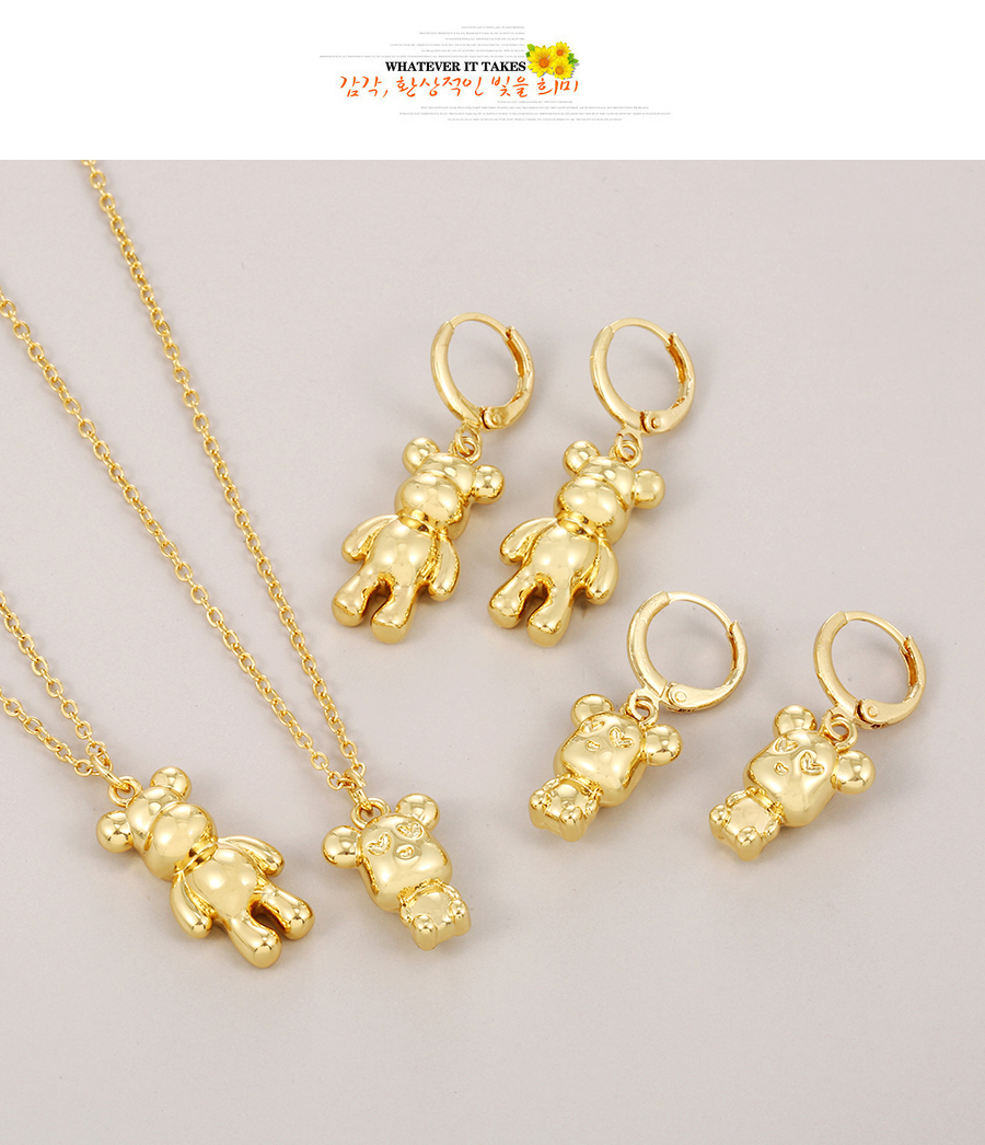 Fashion Gold Copper Bear Doll Necklace,Necklaces