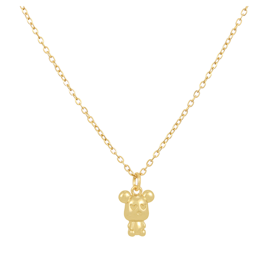 Fashion Gold Copper Bear Doll Necklace,Necklaces