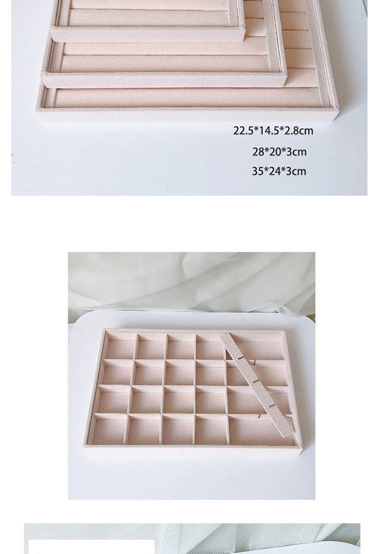 Fashion Beige Small Flat Plate Beaded Velvet Ornament Storage Tray,Jewelry Packaging & Displays