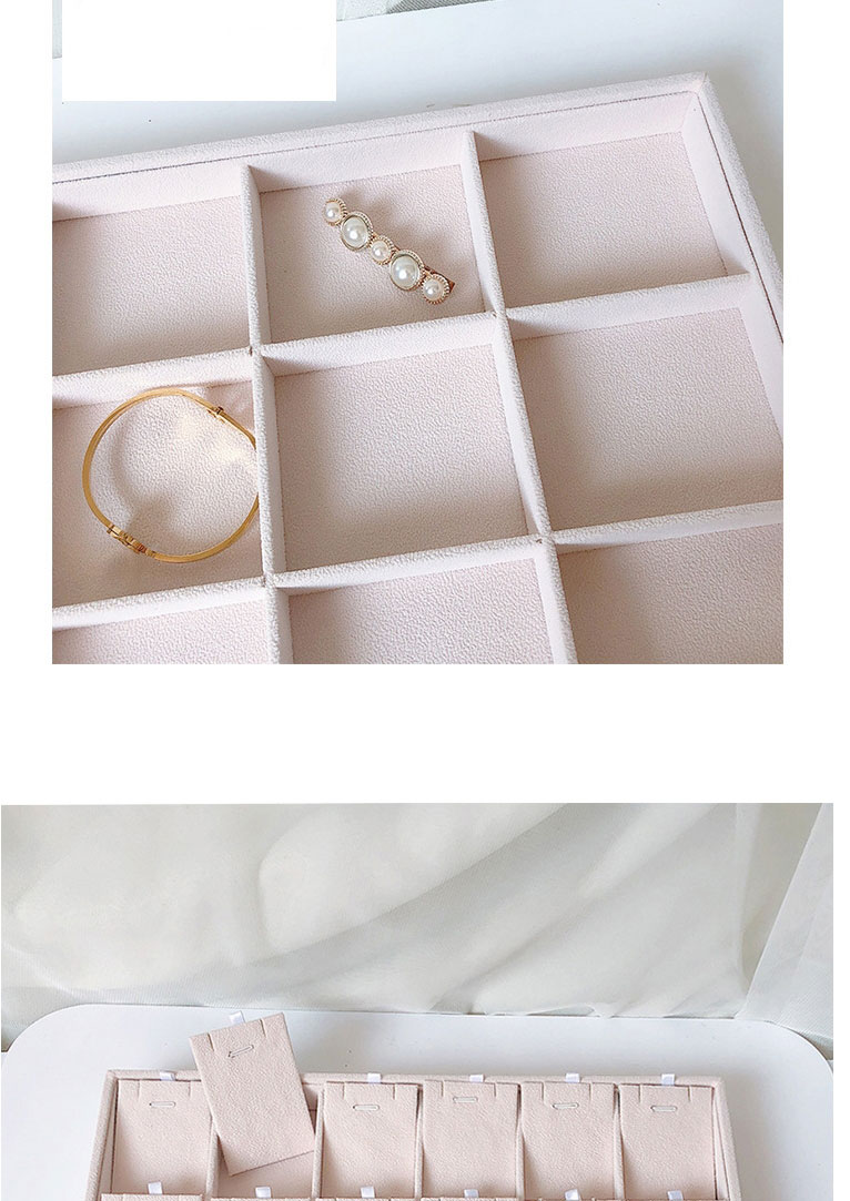 Fashion Beige Medium 24 Grid Plate Beaded Velvet Ornament Storage Tray,Jewelry Packaging & Displays