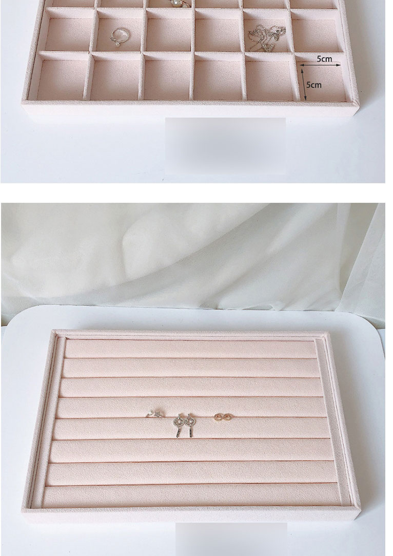 Fashion Beige Small Flat Plate Beaded Velvet Ornament Storage Tray,Jewelry Packaging & Displays