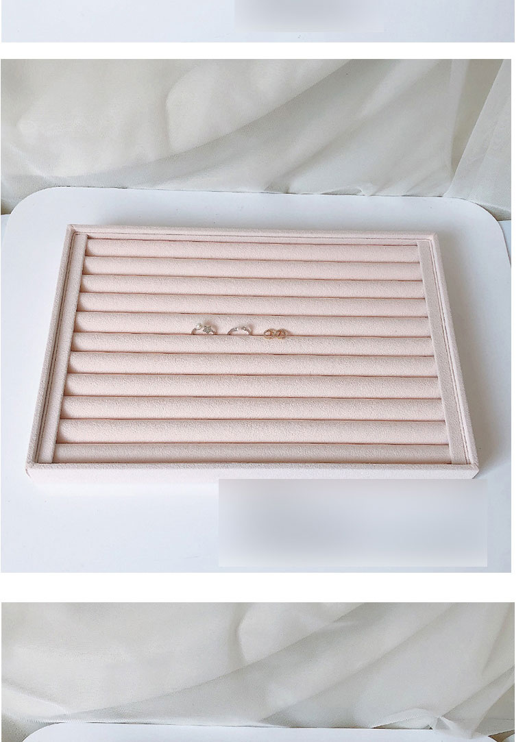 Fashion Beige Small 12-grid Tray Beaded Velvet Ornament Storage Tray,Jewelry Packaging & Displays
