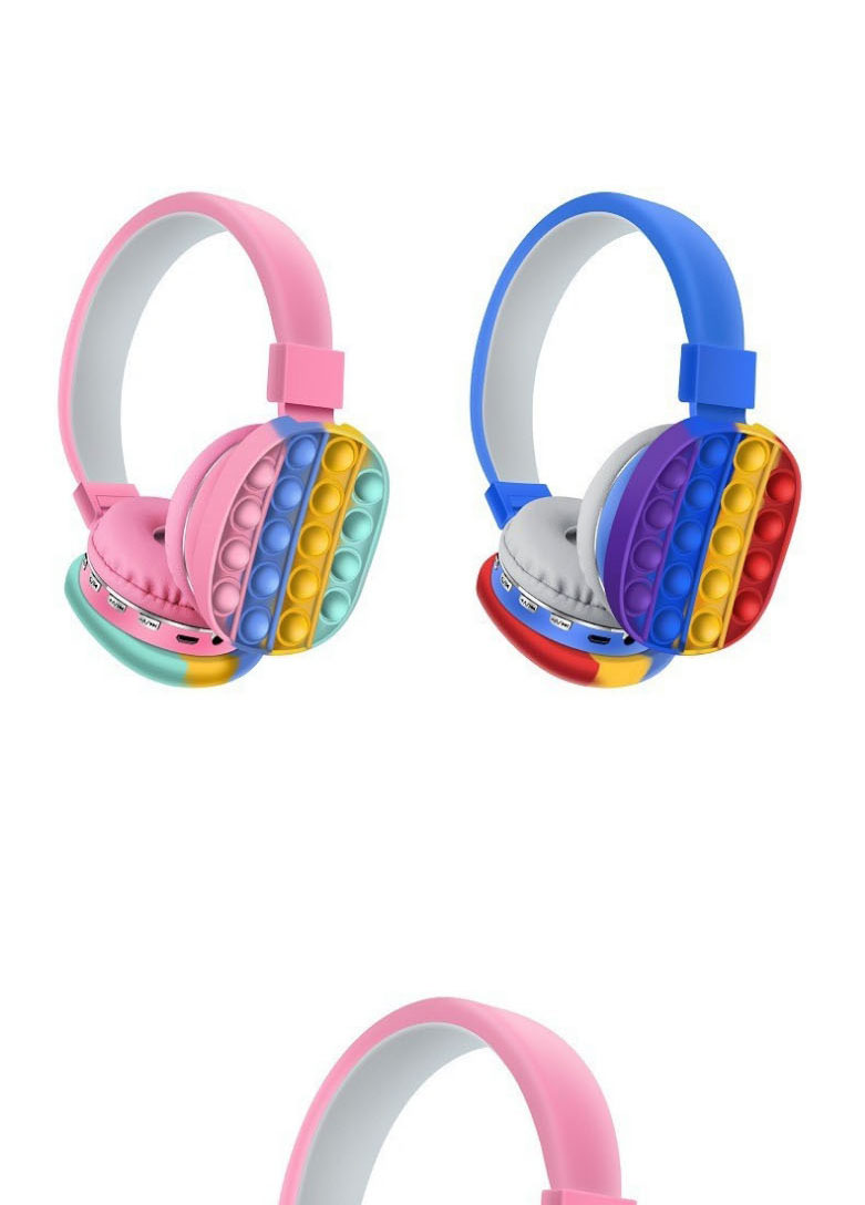 Fashion Blue Rainbow Headphones Cartoon Press Children