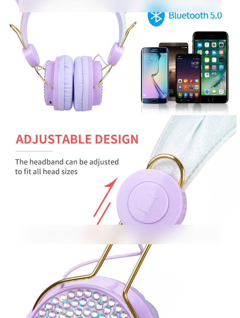 Fashion Purple Cartoon Unicorn Headset Bluetooth Headset (charged),Other Creative Stationery