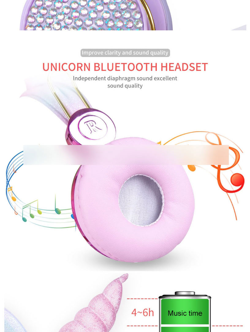 Fashion Rose Gold Cartoon Unicorn Headset Bluetooth Headset (charged),Other Creative Stationery
