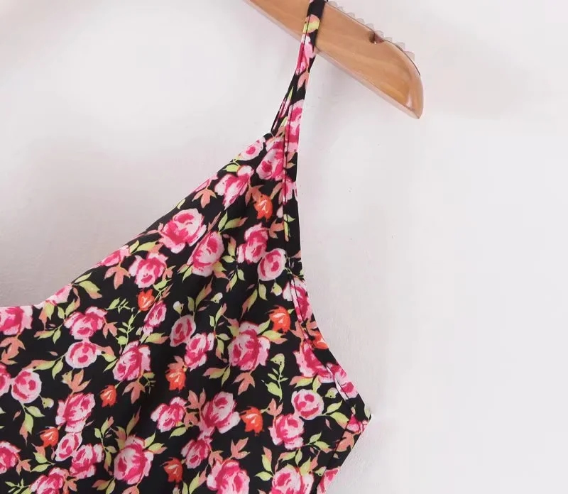 Fashion Floral Printed Suspender Jumpsuit,Blouses