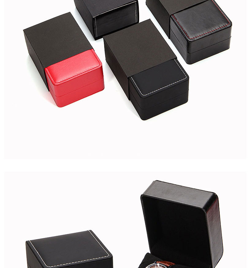Fashion Coffee Color Bright Surface Pu Flip Watch Storage Box,Jewelry Packaging & Displays