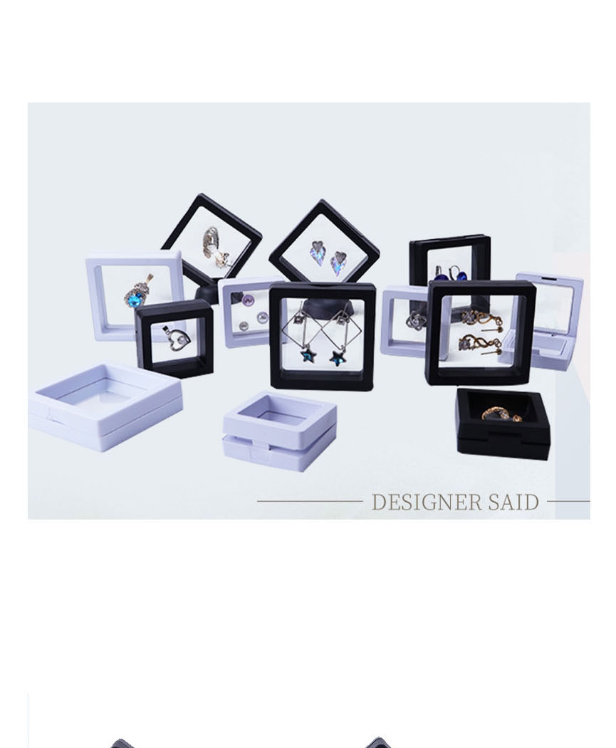Fashion White 7*7*2 Without Base Pe Suspension Ring Earring Storage Box,Jewelry Packaging & Displays