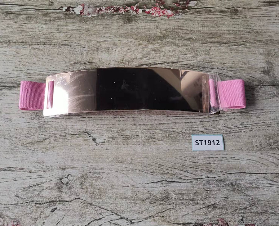 Fashion Pink Alloy Geometric Metal Buckle Wide Belt,Wide belts