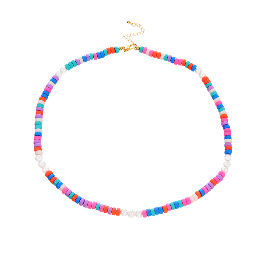 Fashion Color Pearl Beaded Resin Necklace,Beaded Necklaces
