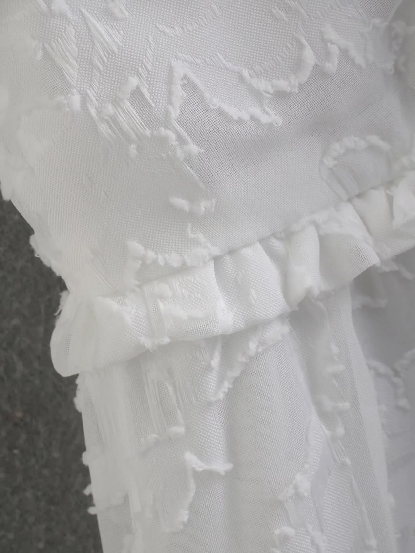 Fashion White Woven Jacquard Slip Dress,Long Dress