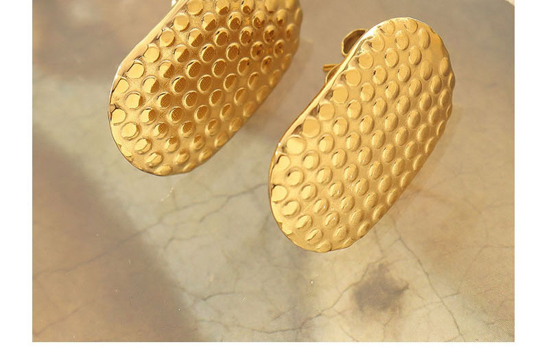 Fashion Pair Of Rose Gold Color Earrings Titanium Beaded Geometric Stud Earrings,Earrings