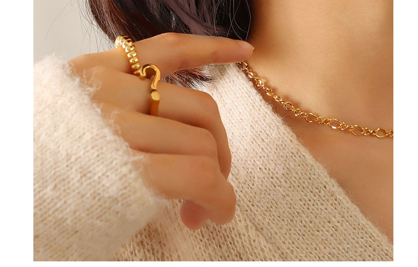 Fashion Pair Of Gold Color Earrings Titanium Gold U-shaped Earrings,Earrings