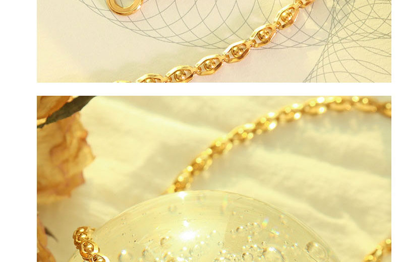Fashion Gold Color Necklace-40cm Titanium Gold Plated Ball Geometry Necklace,Necklaces