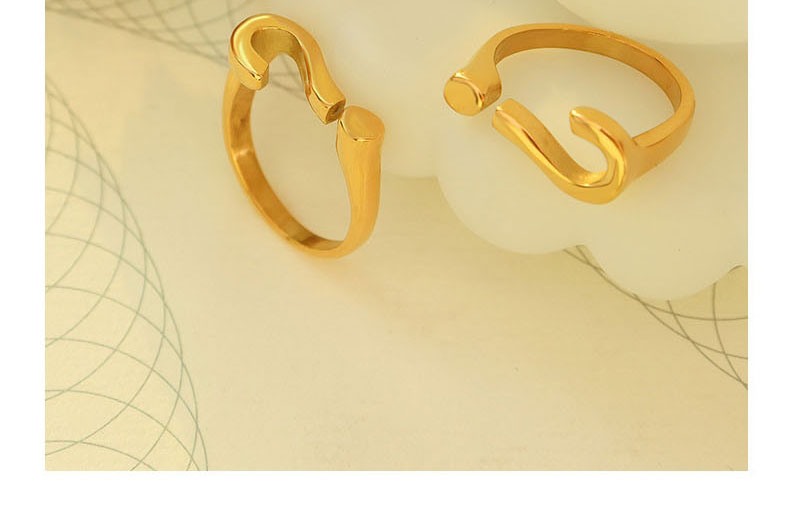 Fashion Gold Coloren Ring Titanium Gold Plated Question Mark Open Ring,Rings
