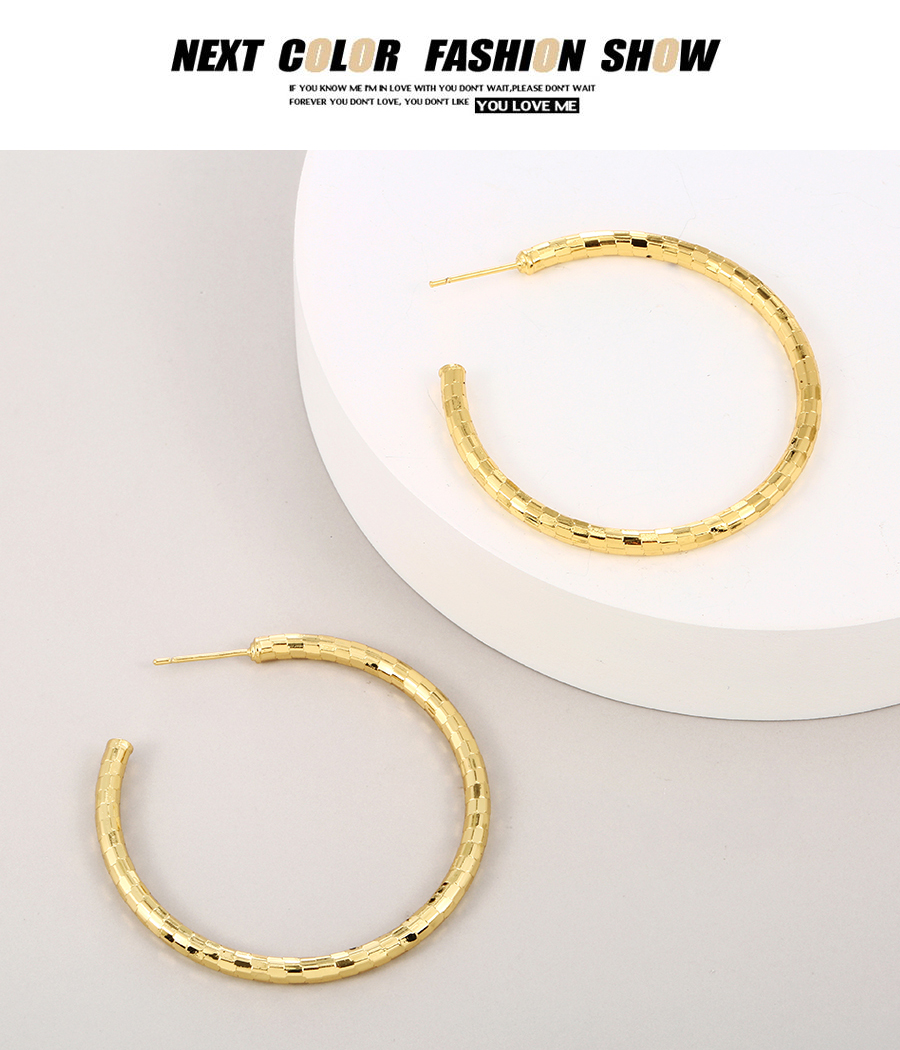 Fashion Gold Copper Diamond C Shape Stud Earrings,Earrings