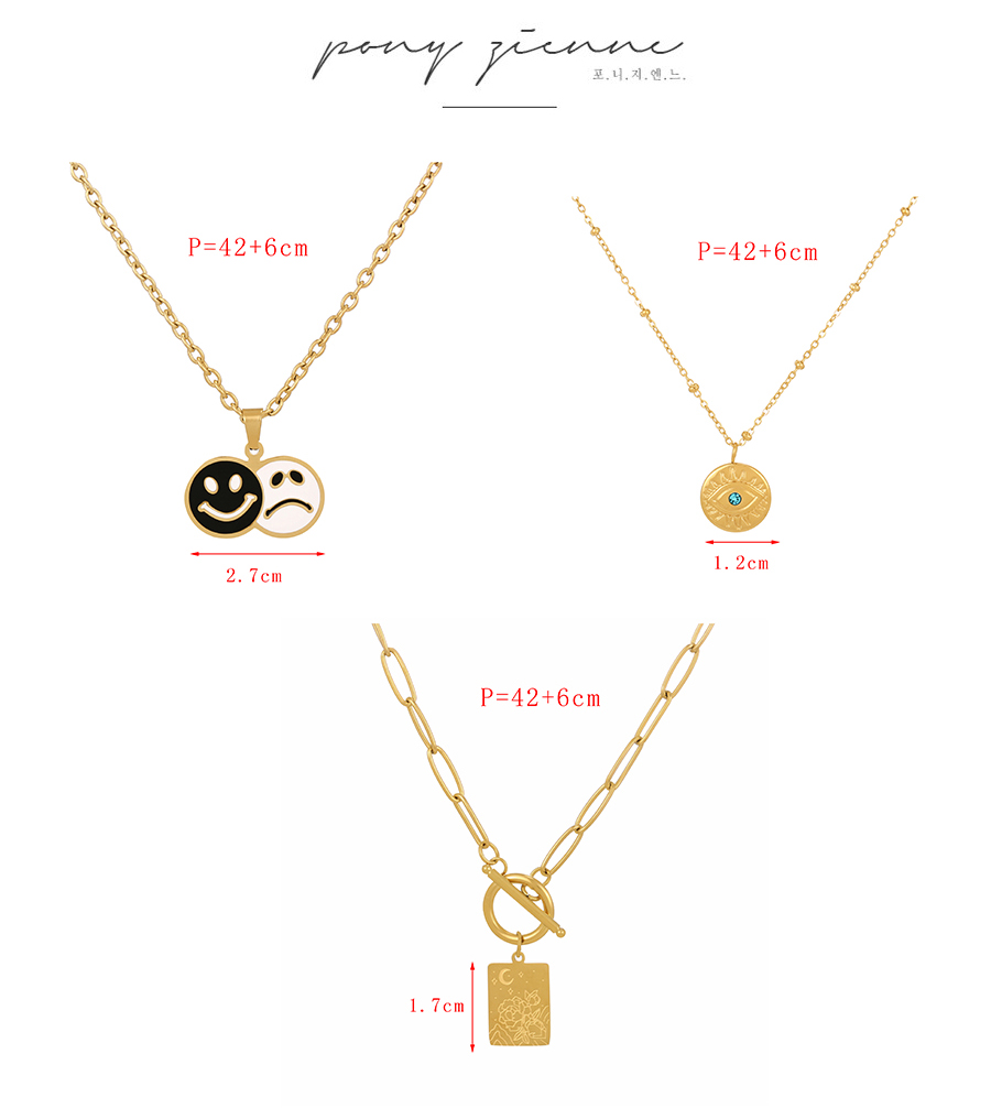 Fashion Gold Titanium Flower Brand Ot Buckle Necklace,Necklaces