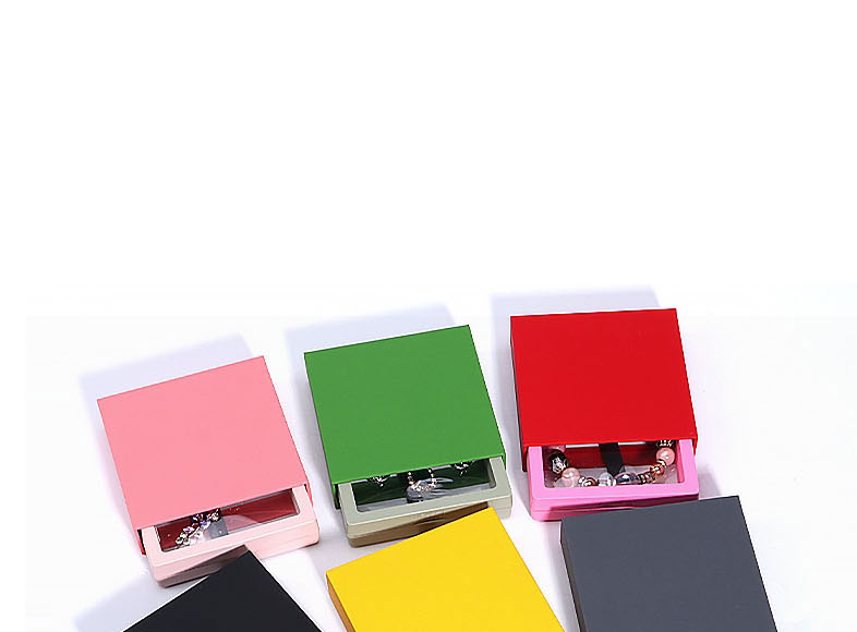 Fashion Pink Drawer Box 9*9cm Pe Suspension Storage Film Box,Jewelry Packaging & Displays