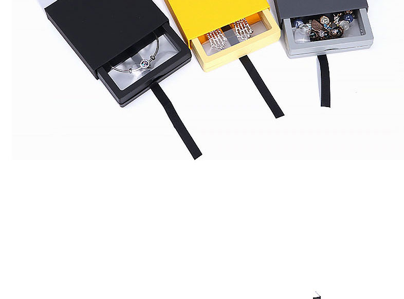Fashion Yellow Drawer Box 11*11cm Pe Suspension Storage Film Box,Jewelry Packaging & Displays